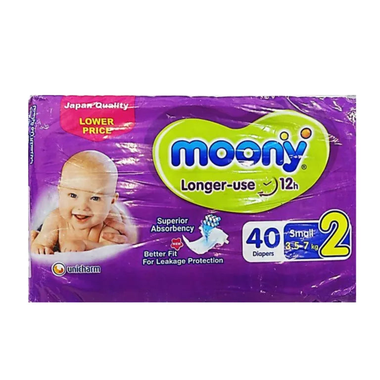 Moony | Baby Diaper 2 Small 3.5 -7kg | 40 Pcs
