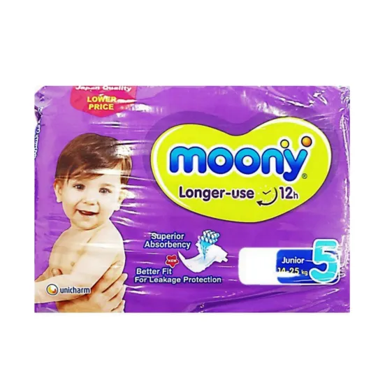 Moony | Baby Diaper For Longer Use Junior 14-25kg Size 5 | 40 Pcs