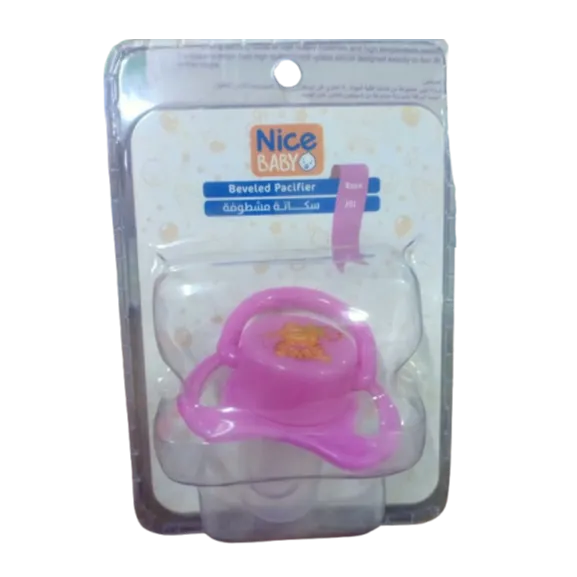 Nice Baby | Beveled Pacifier with Cover Rose | 1 Pc