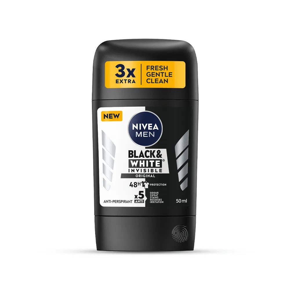 Nivea Men | Black & White Invisible Original Antiperspirant for Men Stick | 50ml