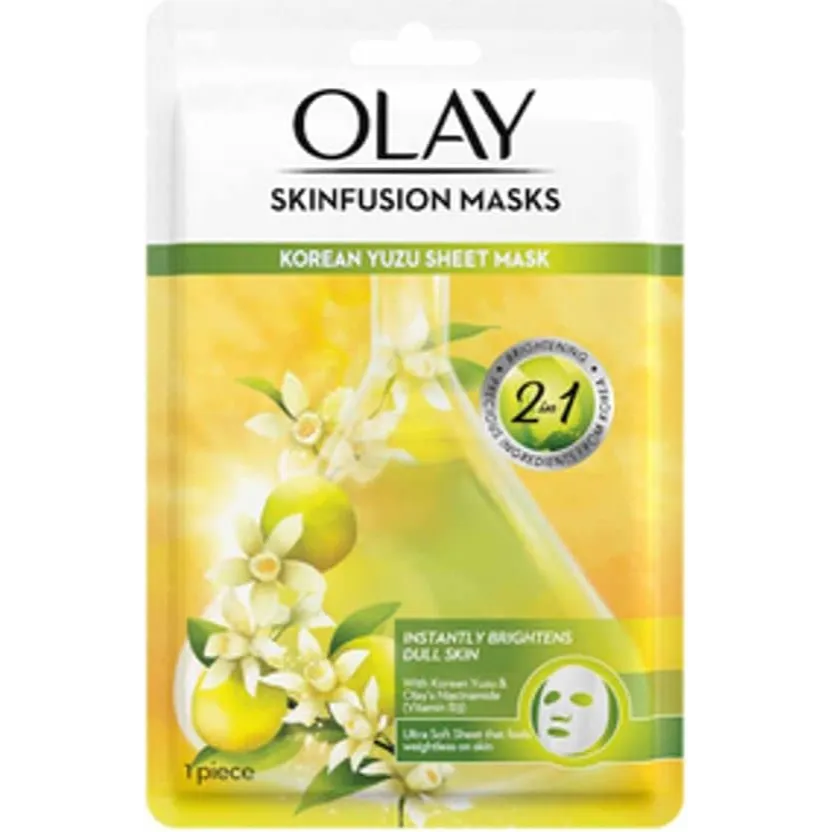Olay | Korean Sheet Face Masks: Yuzu For Brightening, 1 Piece