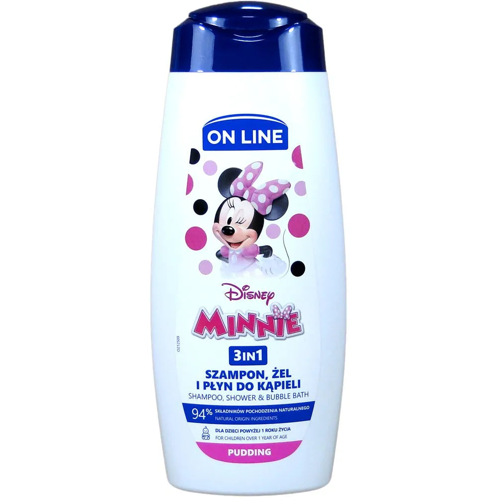 On Line | Disney Minnie 3In1 Shampoo & Shower Gel with Bubble Bath Pudding Scent For Sensitive Skin 1+ Years | 400ml