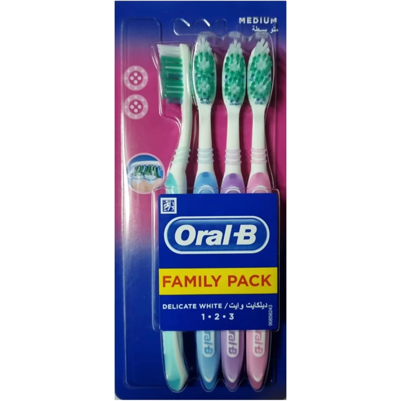 Oral B | Delicate White Family Pack Toothbrushes | 4 Pcs