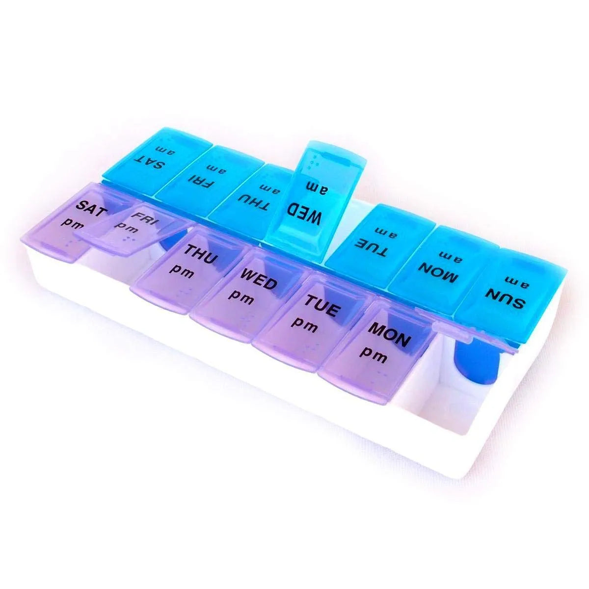 Pill Organizer Pill Box With Removable Daily Pill Boxes For 7 Days Am/pm For Pills, Vitamin, Supplements With Snap Lid