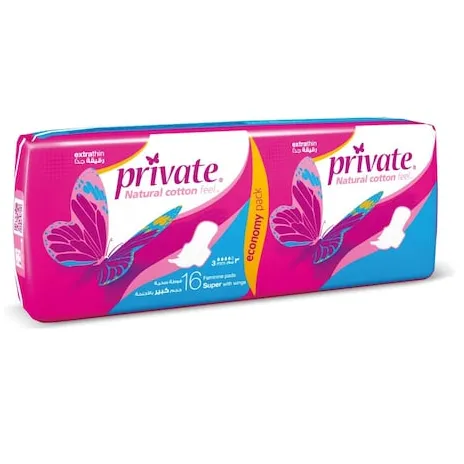 Private | Ultra Thin Sanitary Pads Super Size Economy Pack | 16 Pads