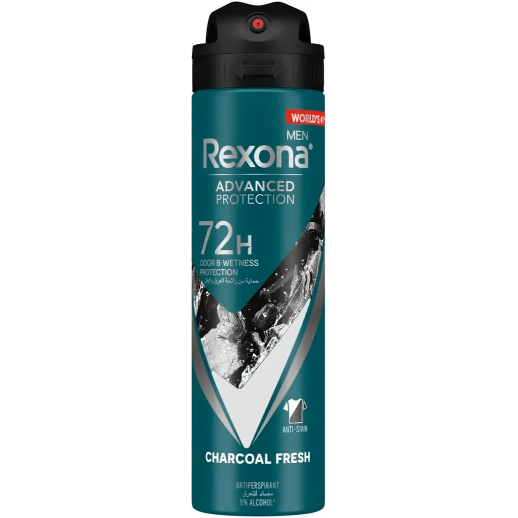 Rexona | Men Advanced Protection 72H+ Antiperspirant Deodorant Charcoal Clean Spray | 150ML