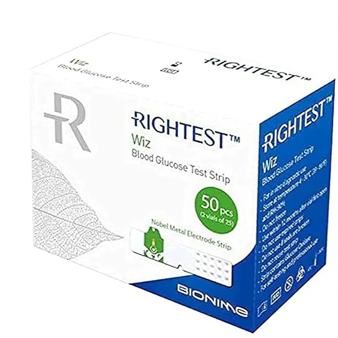Bionime | Rightest Wiz Blood Glucose Test Strips | 50 Strips