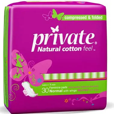 Private | Maxi Thick,Folded with wings Normal Sanitary Pads | 30 pads