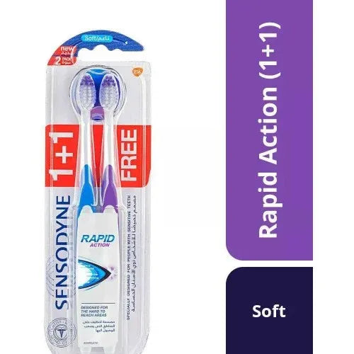 Sensodyne | Rapid Action Toothbrush for Sensitive Teeth Soft | 1+1 60% Off