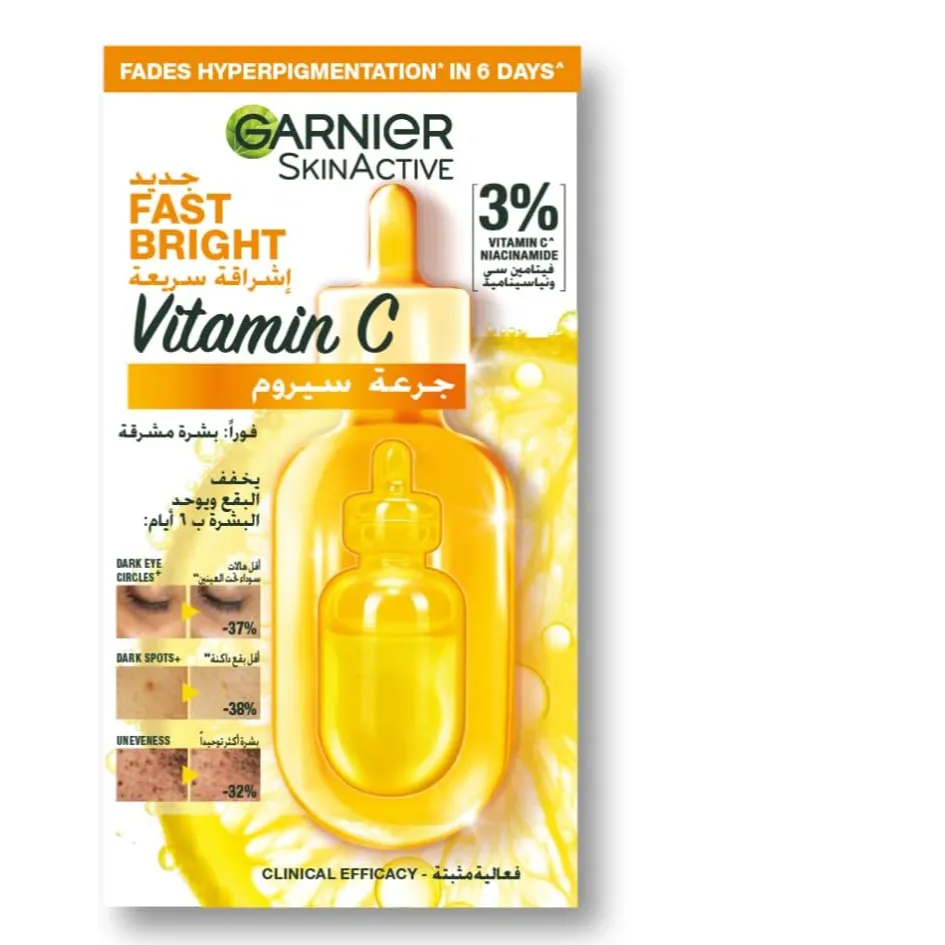 Garnier | Skin Active Fast Bright Serum for Hyperpigmentation and Dark Circles with Vitamin C and Niacinamide