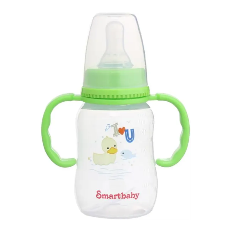 Smart Baby | Double Handle Automatic Baby bottle BPA Free For Kids Green | 150ml