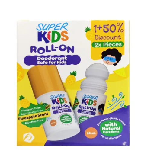 SuperKids | Roll On Deodorant Safe For Kids Pineapple Scent | 1+1 | 30ml