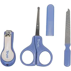 True | Nail Care Set 0+M Blue & White | 4 Pcs