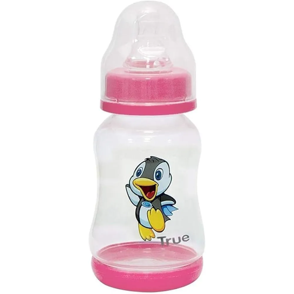True | Plastic Feeding Bottle +0M Pink | 125ml