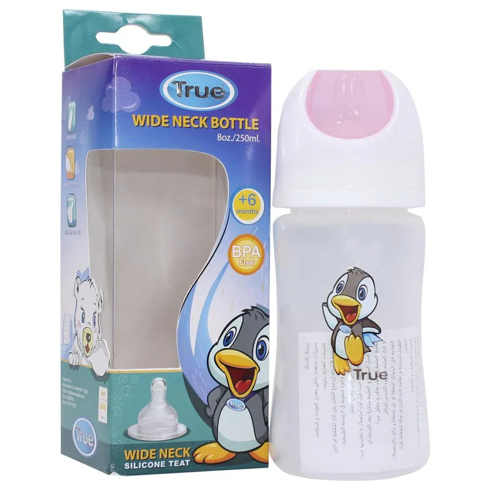 True | Plastic Wide Neck Bottle from +6M White | 250ml