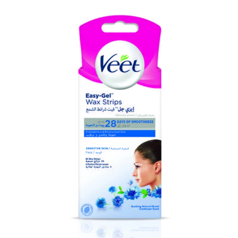 Veet | Hair Remover Facial Hair Remover Face Wax Strips | 20Pcs