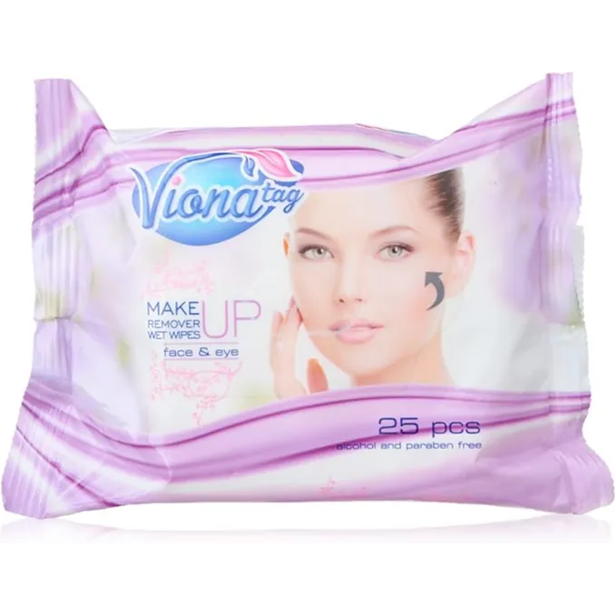 Viona | Make Up Remover Wipes Purple | 25 Pcs