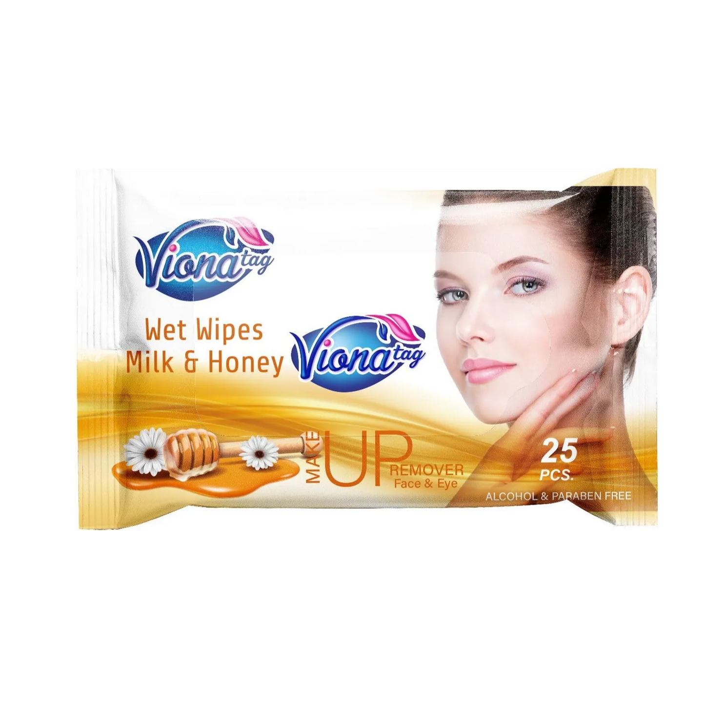 Viona | Wipes to Remove Make Up with Milk and Honey | 25 Pcs