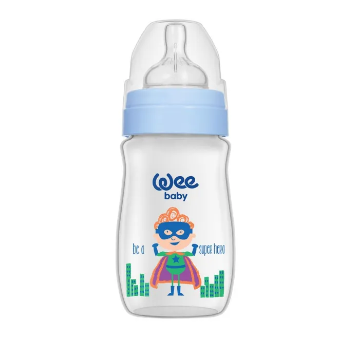 Wee Baby | Wide Neck Bottle from 0-6M Blue | 250ml