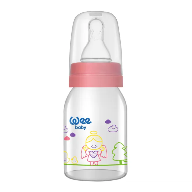 Wee Baby | Glass Feeding Bottle from 0-6M Pink | 125ml