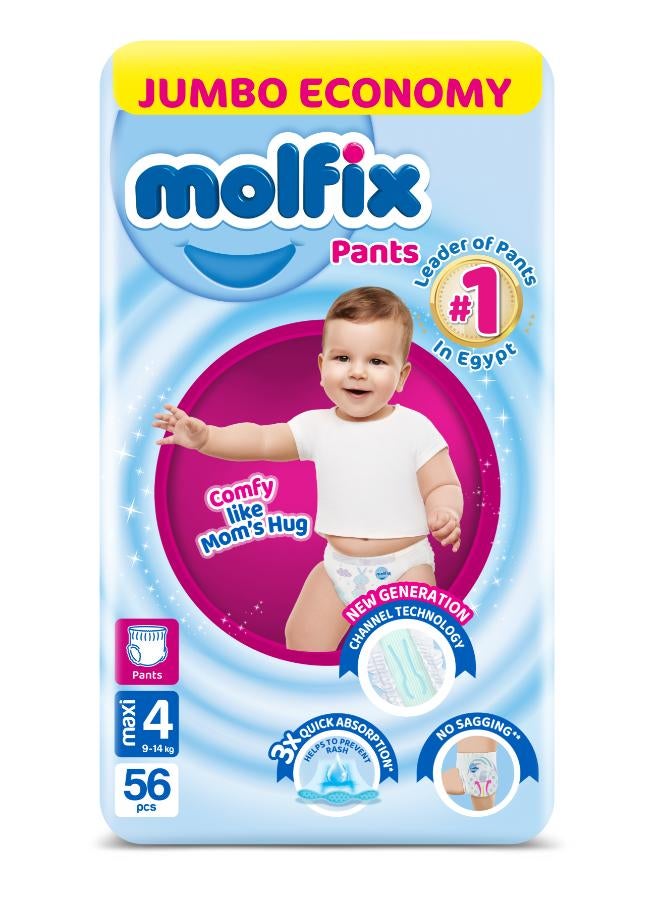 Molfix Jumbo Pack Of 56 Maxi Pants Diapers - Size 4