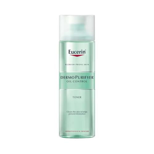 Eucerin DermoPurifyer Oil Control Facial Toner for Blemish & Acne-Prone Skin with Lactic Acid, Unclogs Pores, Prepares for Skin Care Products, Provides Intensive Cleansing, 200ml