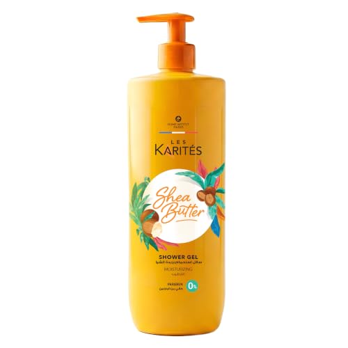 Les Karités Moisturizing Shower Gel (500ml) - Enriched with PEG-50 Shea Butter & Glycerin - 0% Paraben Body Wash for Dry Skin - Leaves Skin Silky Smooth & Soft - French Formulation