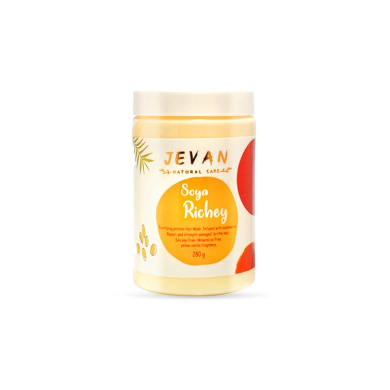 JEVAN Soya Richey Protein Treatment Hair Mask For Damaged Hair - Yellow Vanilla 280 ml