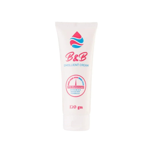 B&B Emollient Cream, pH Balanced Ceramide Boosted Formula, Deep Moisturizing for Sensitive Skin, 120 gm
