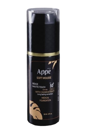 Cosmo APPE Soft Mousse Medical Foundation SPF 50+, Matte Touch Coverage with Caviar Extract, Long-Lasting UVA/UVB Protection - Beige, 60ml