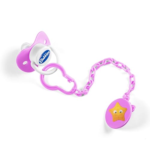 Bubbles pacifier with chain 9-12M Rose - Amazon Egypt image 2