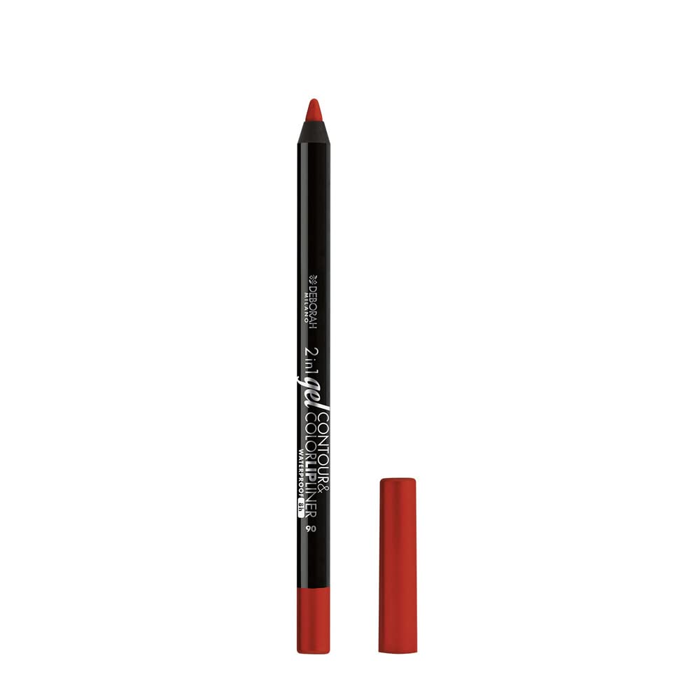 Deborah 2-in-1 Gel Contour & Color Waterproof Lip Liner 06 Rubine Long-Lasting Definition Lip Pencil