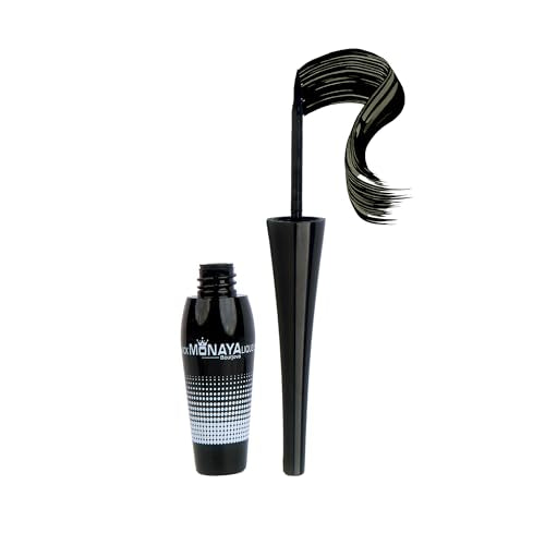 Monaya N006 Mild Black Liquid Eyeliner,Stay All Day Makeup with Fine Brush Tip Lasting Satin Finish, Smudge-Proof & Transfer-Resistant
