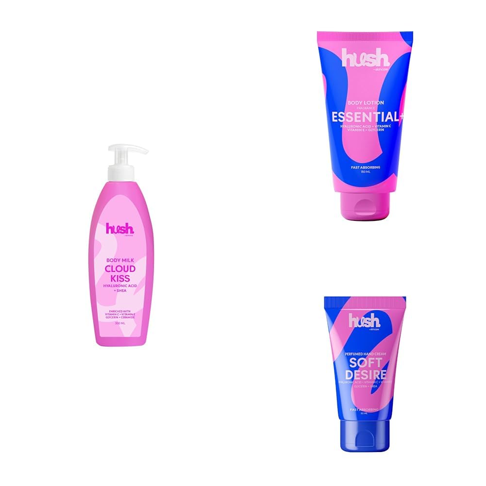 Hush Skincare Cloud Kiss Hydration Trio – Body Milk, Body Lotion & Hand Cream Set