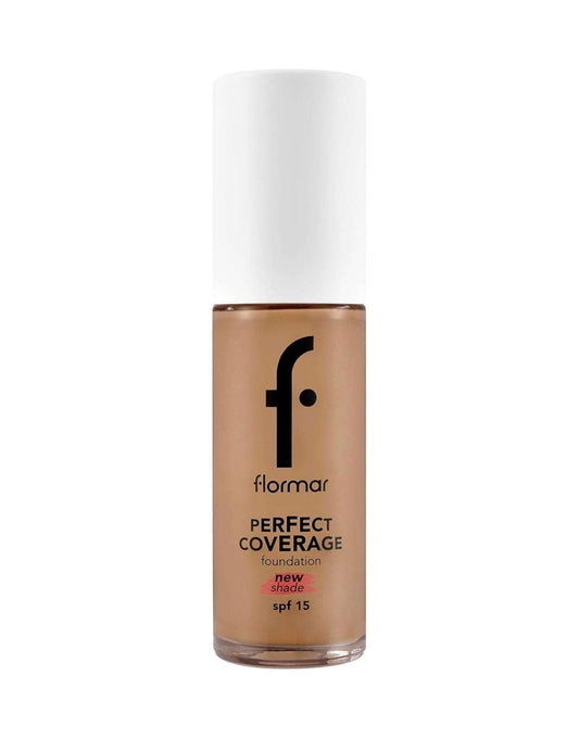 Flormar Perfect Coverage Foundation – 135 Hazel – Soft Rich Texture, Smooth-Looking Skin, Up to 12H Fresh Wear, SPF 15