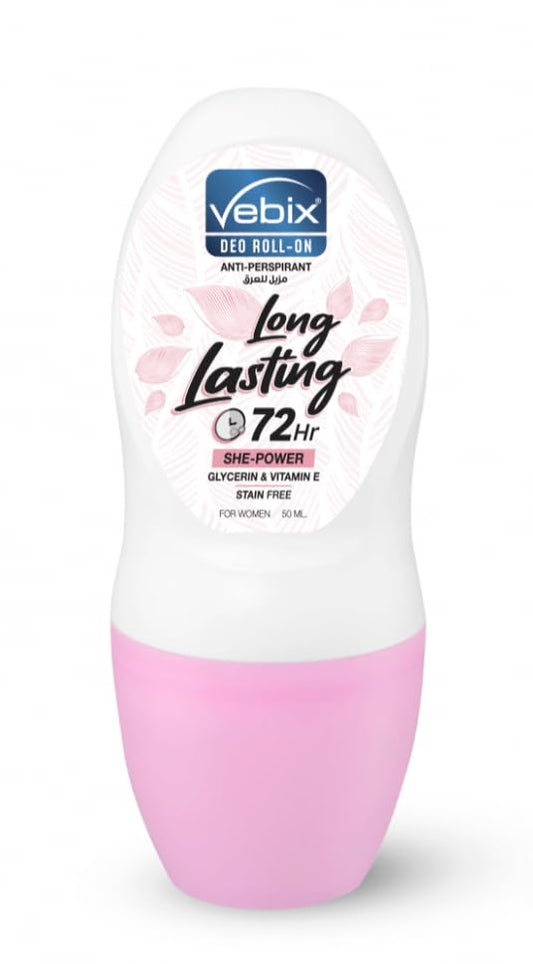 Vebix She Power 72 Hrs Long Lasting Roll-On Deodorant 50 ml