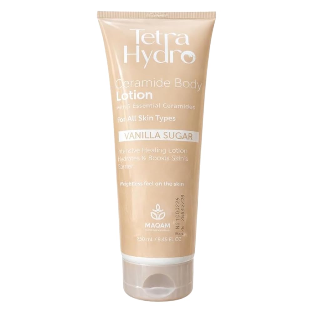 Tetra Hydro Ceramide Body Lotion Vanilla Sugar 250 ml for all skin types, shea butter, natural protective barrier, Premium Beauty, body Moisturizing, Hydration, Unisex
