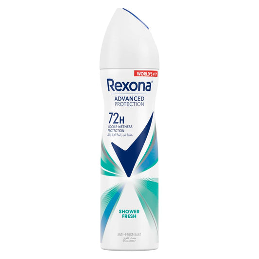 Rexona antiperspirant deodorant spray for Women, Advanced Protection 72H+ ,Shower Fresh 150ML