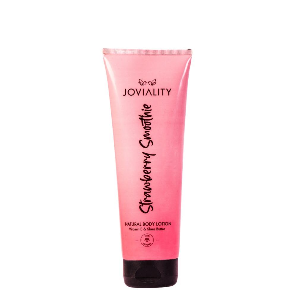 Joviality Strawberry Smoothie Body Lotion – 100% Natural, Fast-Absorbing Formula with Vitamin E and Shea Butter 240 ml