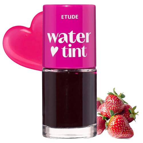 ETUDE House Dear Darling Water Tint Strawberry Ade (21AD) Bright Vivid Color Lip Tint with Moisturizing Pomegranate & Grapefruit Extract