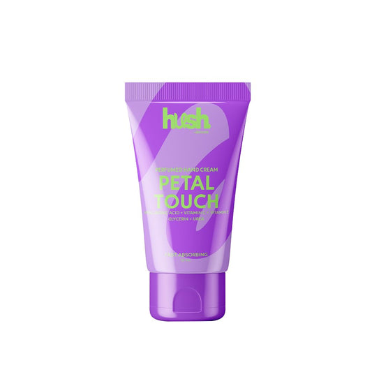 Hush Skincare Petal Touch Hand Cream – Scent: Sweet Vanilla & Fruits– with Hyaluronic Acid, Urea & Glycerin, Enriched with Vitamins C & E, 50 ml
