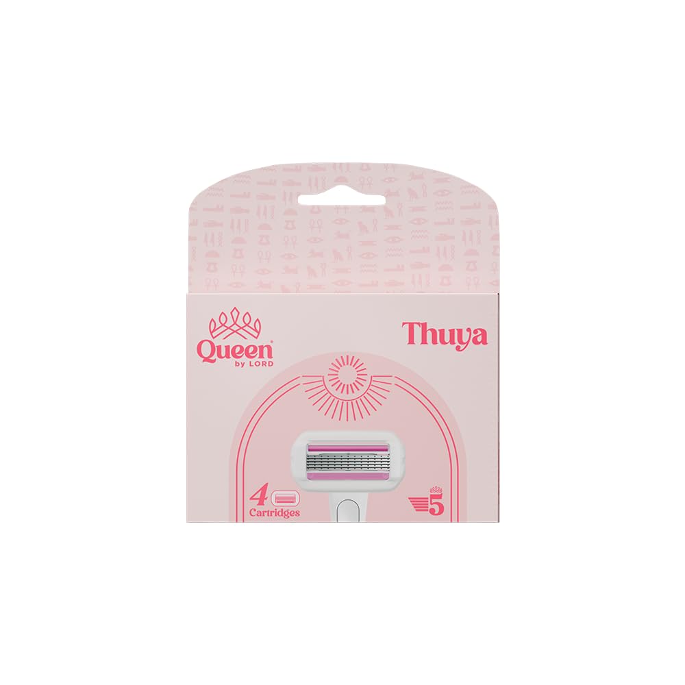 Queen By Lord Toya 5 Blade Razor Refills with 4 Cartridges