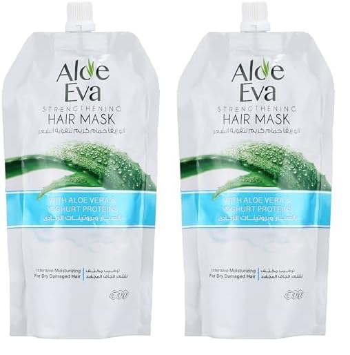 Aloe Eva Hair Mask Pouch with Aloe Vera & Yoghurt Proteins 250ml (Pack of 2)