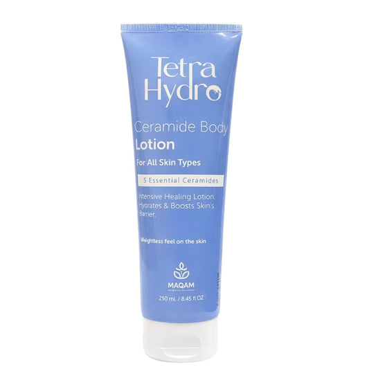 Tetra Hydro Ceramide Body Lotion for All Skin Types, healing lotion features, skin moisturisation, deep hydration, Fast-absorbing, comfortable daily use, Premium Beauty, Intensive Healing, 250 ml