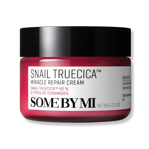 SOME BY MI Truecica Snail Miracle Repair Cream - 2.02Oz, 60Ml - Made From Snail Mucin For Sensitive Skin - Daily Repair Moisturizer For Face