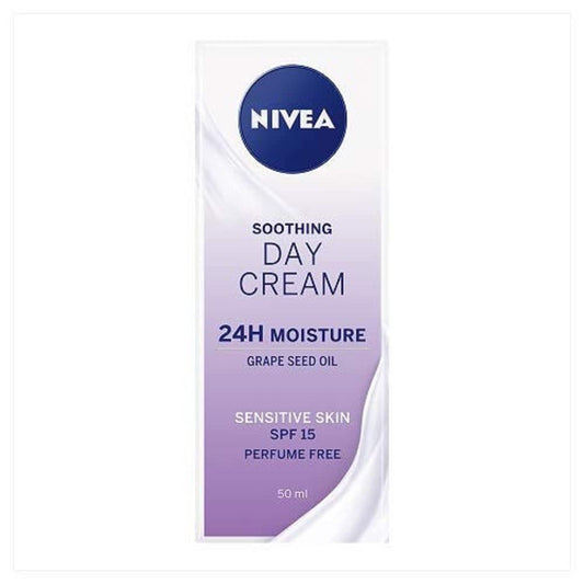 NIVEA Sensitive Day Cream (50 ml), Face Cream and Moisturiser with SPF 15 for Sensitive Skin, Summer Skin Care Essentials, Sensitive Moisturising Cream