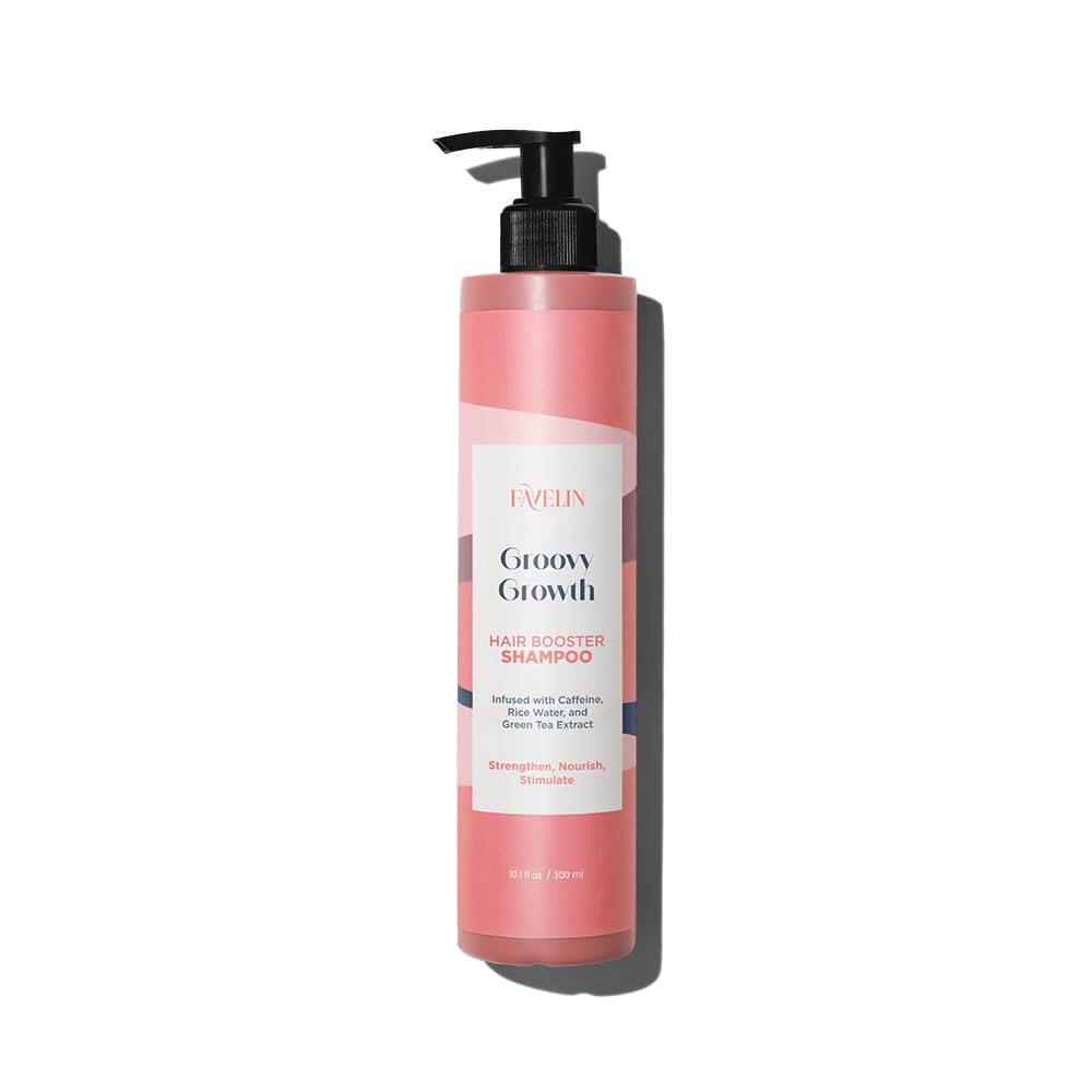 Favelin Groovy Growth Hair Booster Shampoo | Infused with Caffeine, Rice water & Green Tea Extract | Strengthen, Nourish, Stimulate | 300 ml
