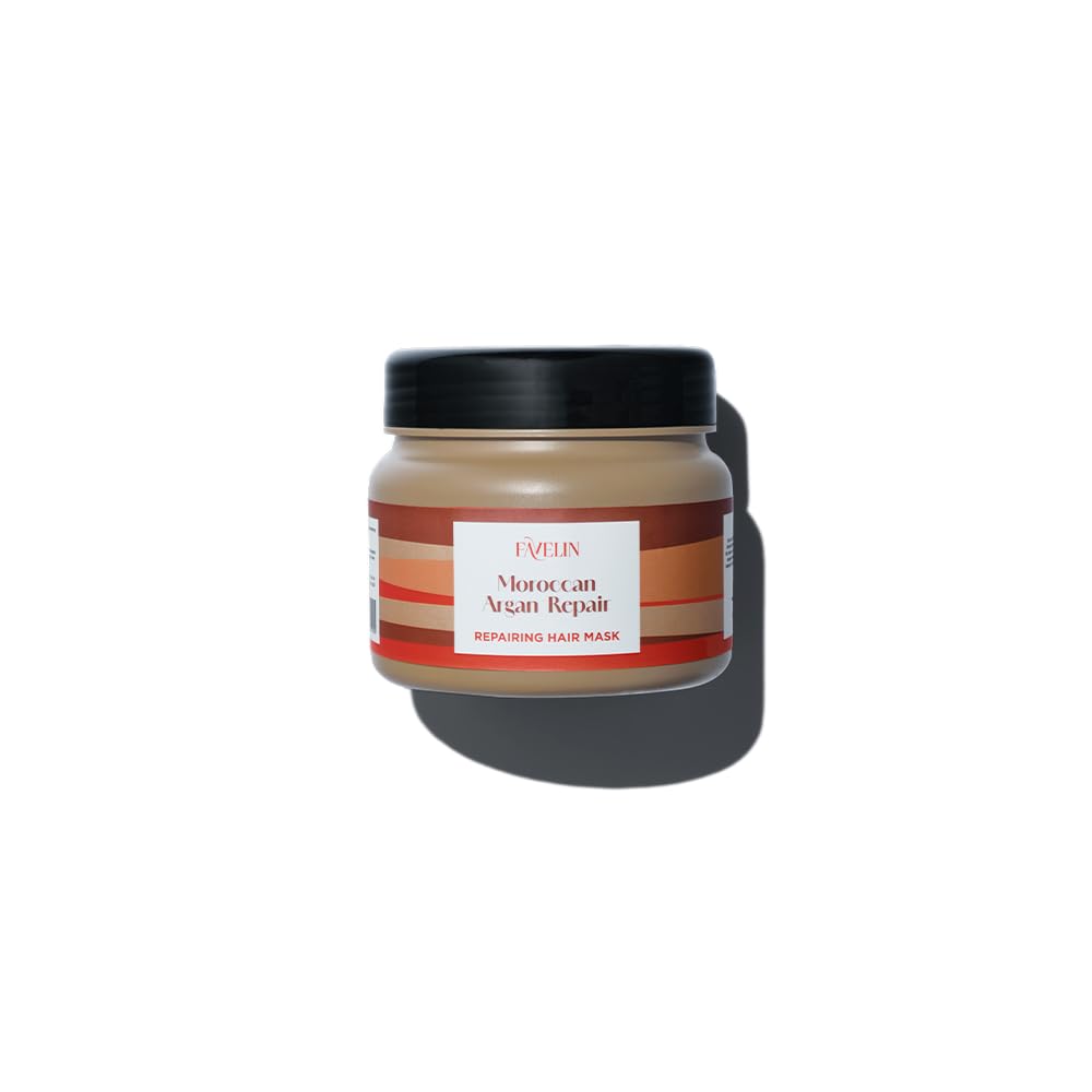 Favelin Moroccan Argan Repairing Hair Mask | Infused with Collagen, Keratin & Pro-Vitamin B5 | 500 ml