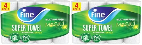 Fine Super Towel 2 Ply 4 Rolls Pack of 2