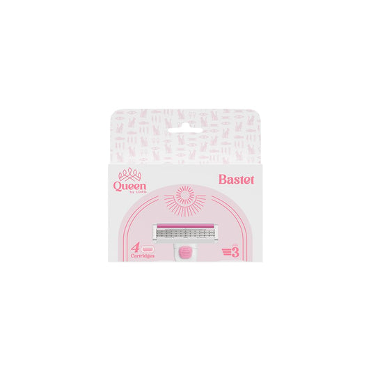 Queen By Lord Bastet 3 Blade Razor Refills with 4 Triple-Blade Cartridges